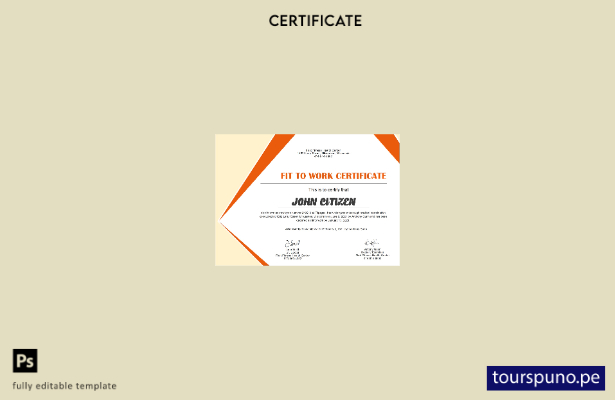 Plantilla de certificado de aptitud médica de EE. UU. lista para imprimir